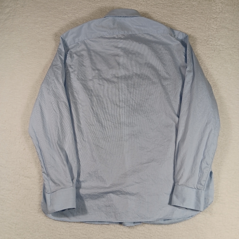 John Varvatos Shirt Mens 16.5 34/35 Blue Long Sleeve Button Up Office Buisness - Picture 9 of 13